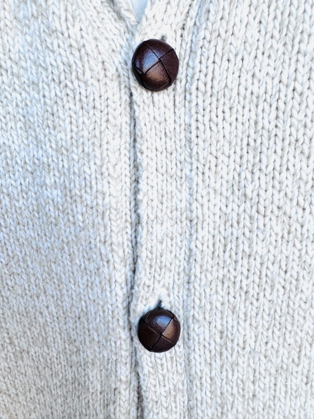 Turnbury Shawl Collar Knit Cardigan Oatmeal Size Large NWT - Picture 5 of 8